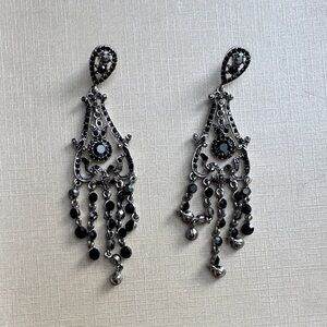 Elegant Black Chandelier Earrings
